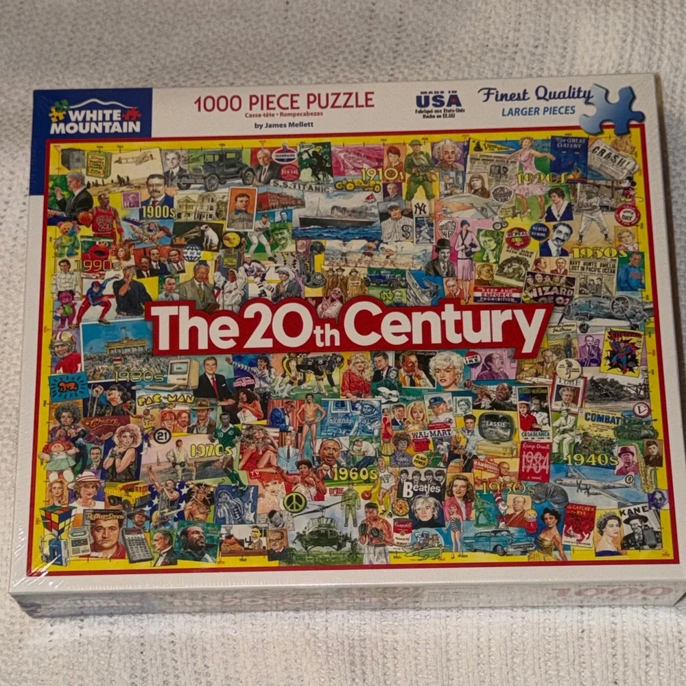 White Mountain The 20th Century Puzzle - Vibrant Collage Larger Pieces NEW